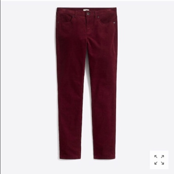 J. Crew Pants - J. Crew Factory skinny cord in burgundy NWT